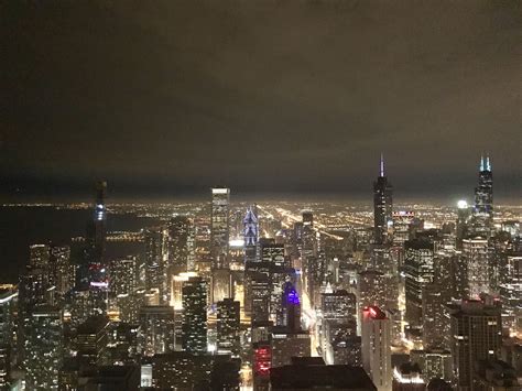 The views of Chicago last night were spectacular from 360 Chicago observation deck 😳 Sitting on ...