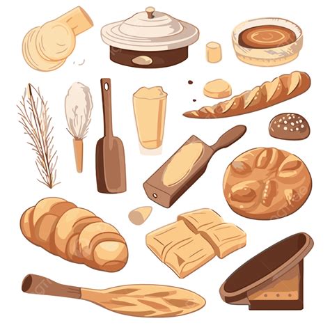 Bakery Tools Vector, Sticker Clipart Set Of Kitchen Utensils And Bread ...