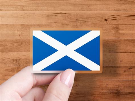Scottish Flag Sticker, Scotland Saltire Cross Decal, National Pride Vinyl Stickers, Laptop Water ...