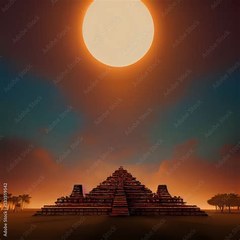 Egyptian pyramid with a radiant sun Stock Illustration | Adobe Stock