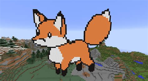 [OC] [NEWBIE] Minecraft Fox Pixel Art (X-Post r/Foxes) : PixelArt