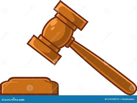 Cartoon Wooden Brown Judge Gavel Stock Vector - Illustration of guilt ...