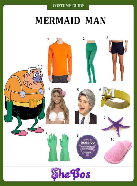 How to DIY Mermaid Man Costume of SpongeBob SquarePants | SheCos