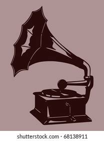 Gramophone Vector Gramophone Old Type Record Stock Vector (Royalty Free ...