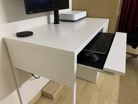 Modified IKEA Micke desk with keyboard drawer : r/ikeahacks