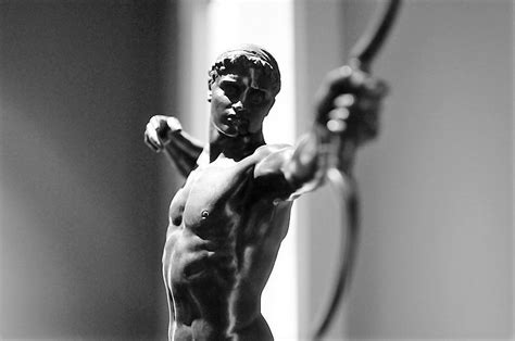 A brilliant statue of Teucer, the greatest of the ancient Greek archers on the battlefield of ...