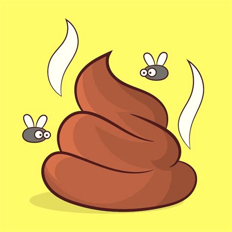 Premium Vector | Funny poop with flies