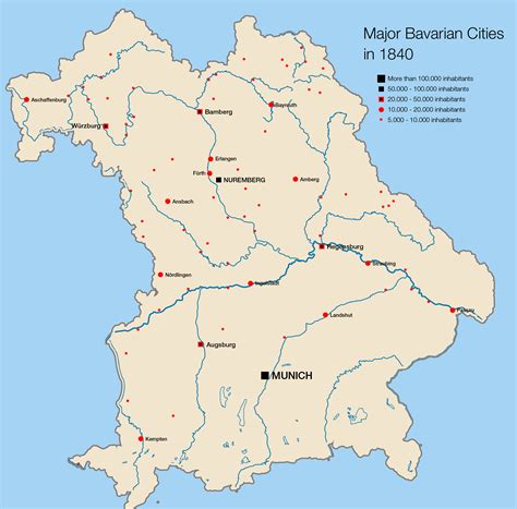 Major Bavarian cities in 1840 [OC] [2000 x 2000] : r/MapPorn