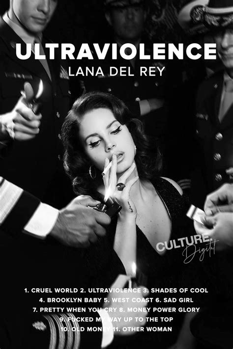 Lana Del Rey Inspired Poster - Ultraviolence Album Cover Poster Print, Lana Del Rey Music Poster ...