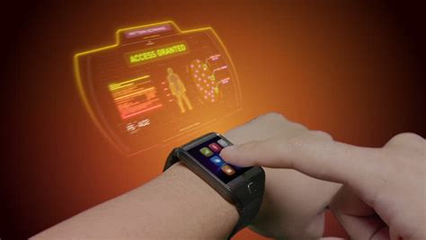 Stock Video Clip of Wearable holographic smart watch technology of the | Shutterstock