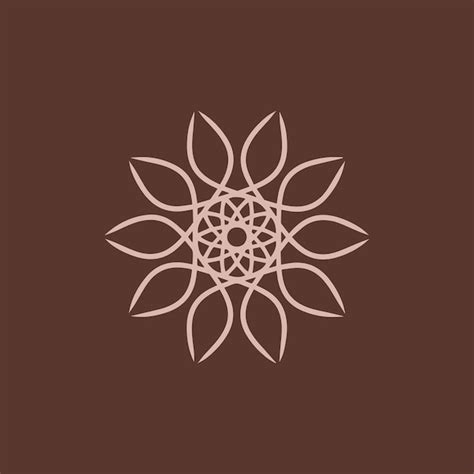Premium Vector | Abstract cream and brown floral mandala logo suitable ...