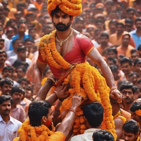 Premium AI Image | Photograph of dahi handi festival in india