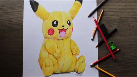 Pikachu Drawing in Color Pencil | Cartoon - YouTube