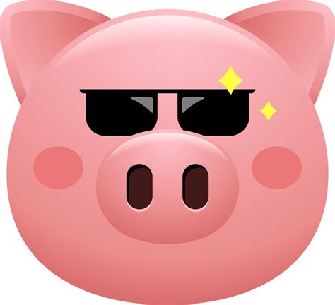 cute pig face emoji sticker 33125726 PNG