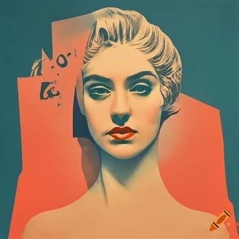 Soviet-style graphic design of a woman's face