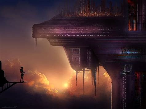 sky city by TerryLH on deviantART | Futuristic city, Sci fi concept art ...