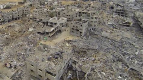 Gaza conflict: Drone footage reveals extent of damage - BBC News