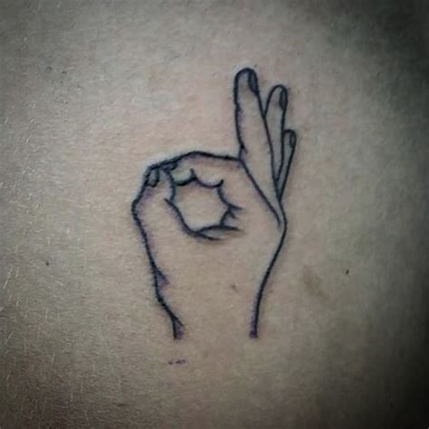 ok sign tattoo - Google Search | Hand tattoos, Dove tattoos, Tiny tattoos