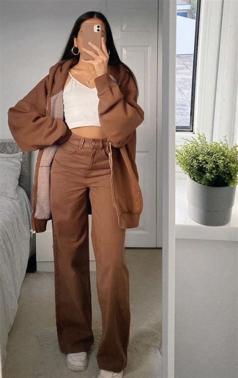 Pinterest | Brown outfit, Streetwear outfit, Brown aesthetic outfit