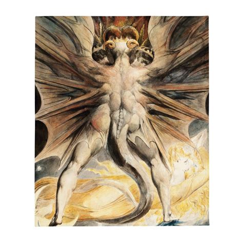 The Great Red Dragon William Blake Throw Blanket – Dark Art and Craft