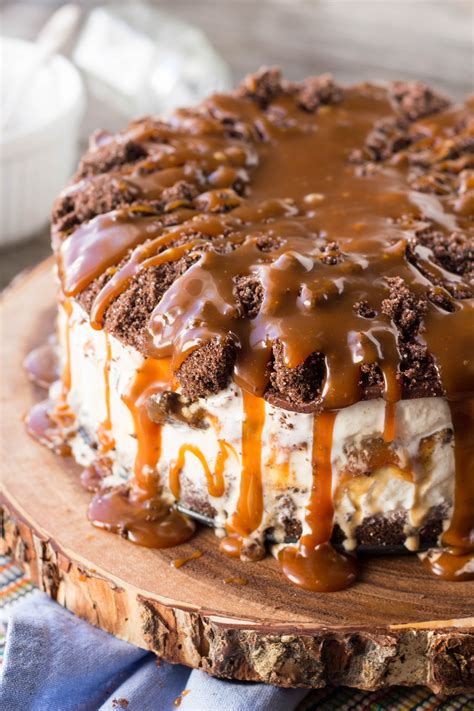 Salted Chocolate + Caramel Ice Cream Cake | Recipe | Ice cream dessert ...