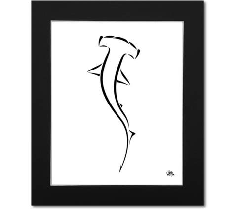 Hammerhead Shark Art Print | Black and White Hammerhead Wall Art – Shark Zen