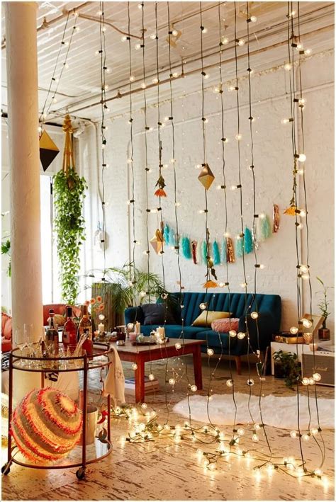 Decorate Your Living Room with String Lights