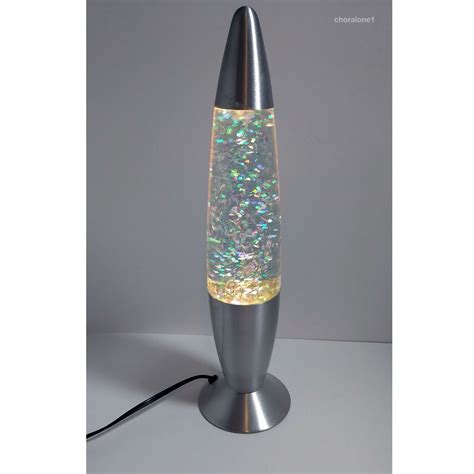 Electric Glitter Lava Lamp, Light Blue to Clear Liquid, AB Glitter Flakes, Used | Lava lamp ...