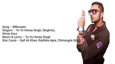 Billionaire Lyrics | Yo Yo Honey Singh | Baazaar | Saif Ali Khan, Roshan Mehra | Billionaire ...