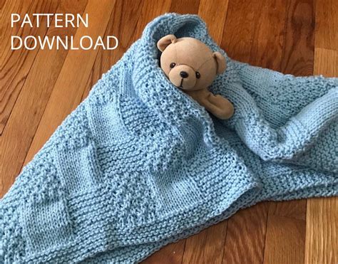 Swaddling Squares Knit Baby Blanket Pattern PDF Download - Etsy | Knitted baby blankets, Baby ...