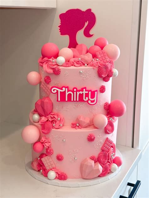 Personalized Barbie Pink Themed Acrylic Cake Topper Charm Stylish Cake Sign for Birthday ...