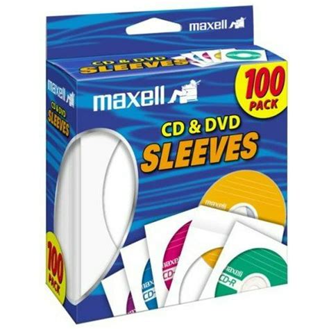 Cd Sleeves, 100 Pack White Paper Dvd Cd-r Storage Blank Cd Sleeves ...