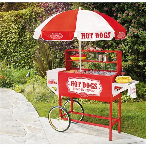 Nostalgia Vintage Collection Carnival Hot Dog Cart with Umbrella-HDC-701 - The Home Depot