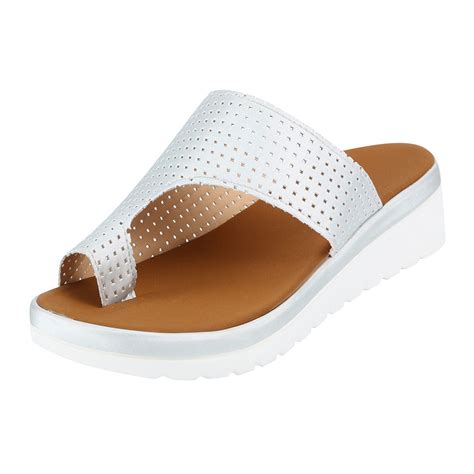 Jsezml Orthopedic Sandals for Women Summer Clip Toe Slides Slip on ...