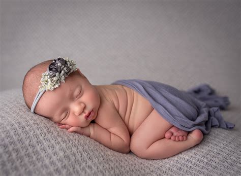 Cool Toned Baby Girl Newborn Photos | One Big Happy Photo