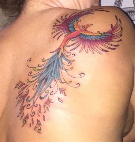 Phoenix tattoo, colorful and feminine | Phoenix tattoo feminine ...