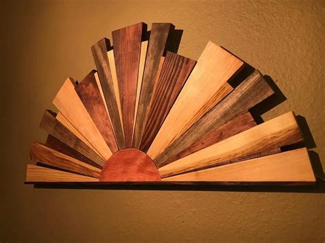 Sunburst Wood Wall Art Reclaimed Wood Sunrise Modern Wood | Etsy | Wood ...