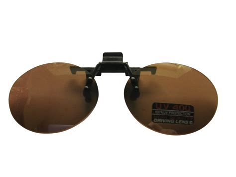 Round Clip on Sunglasses Brown Lens