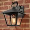 Uolfin Farmhouse Black Outdoor Wall Light, 10 in. H 1-Light Modern Cage Outdoor Wall Lantern ...