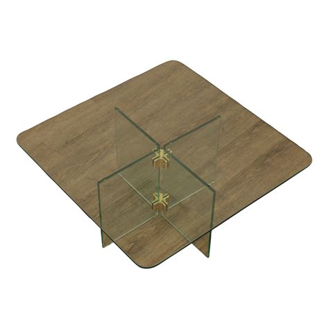 Leon Rosen for Pace Modern Glass Brass Coffee Table | Chairish