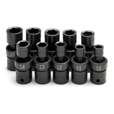 SK Hand Tool 34351 10-Piece 1/2 in. Drive 6-Point Swivel Metric Impact ...