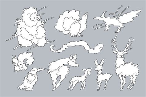 Vector Animal Shaped Cloud Set Stock Illustration - Download Image Now - iStock