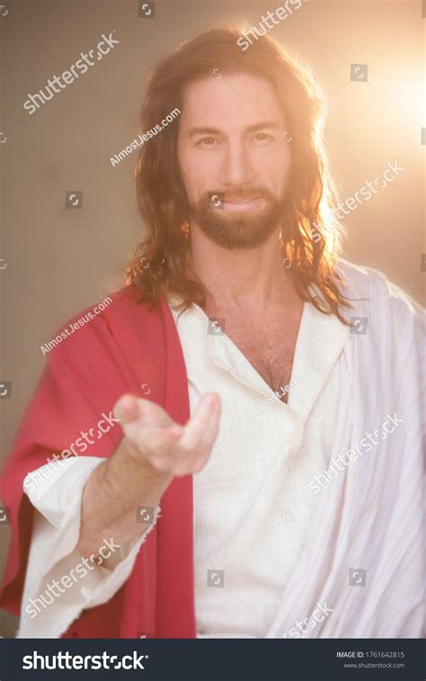 Jesus Christ Smiling Offering His Hand Stock Photo 1761642815 | Shutterstock