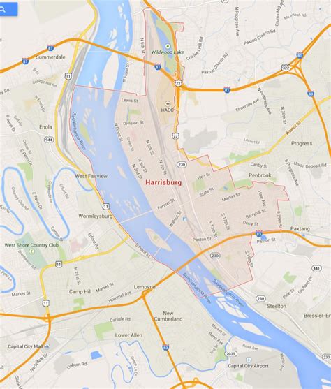 Harrisburg Pennsylvania Map - United States