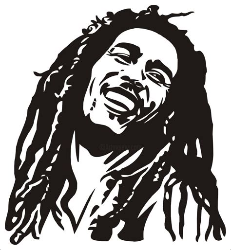 Stickers Bob Marley, Digital Arts by Marie-Laure Riegel | Artmajeur