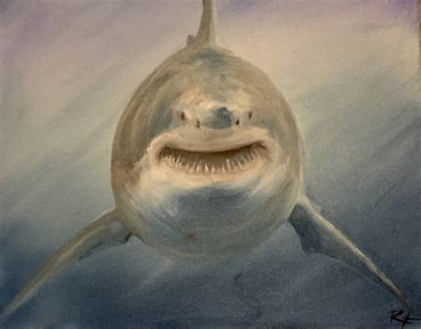 Great white shark - oil painting by rafecarson on DeviantArt