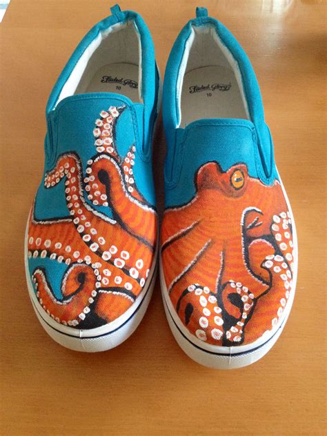 Octopus custom painted shoes size 10 men's | Painted shoes diy, Painted shoes, Custom vans shoes