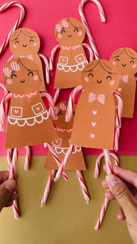 Gingerbread Candy Cane Favors With Printable Template [Video] [Video ...