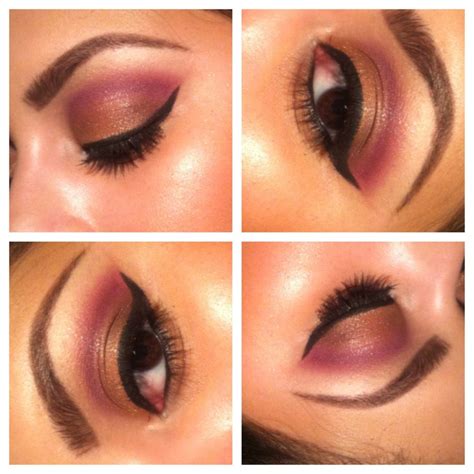 Fun purple and bronze eye with dramatic liner. Coastal Scents eyeshadow, Bobbi Brown gel ...