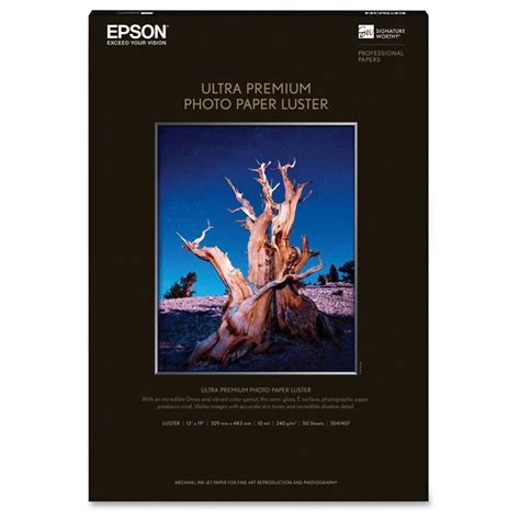 Epson Photo Paper (50 SHEET 13 X 19 PREMIUM LUSTERSUPLPHOTO PAPER) | Epson, Paper, Printer